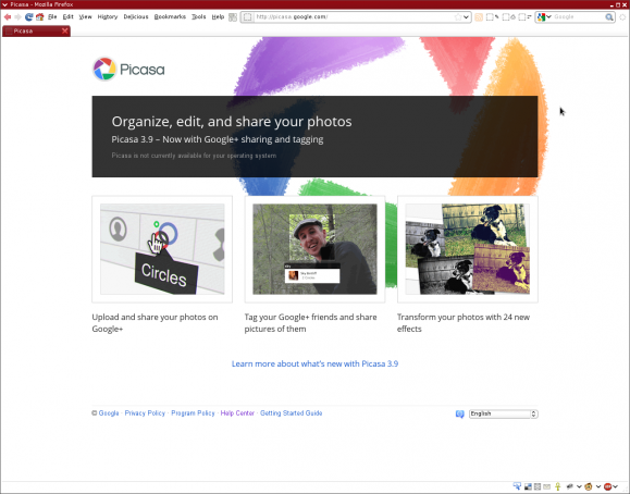 Picasa homepage
