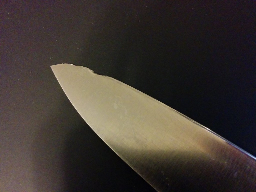 Broken knife tip